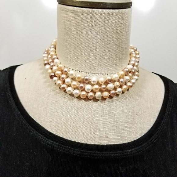 48 Inch Long 8-10mm Freshwater Pearl Rope Necklace - Picture 3 of 6